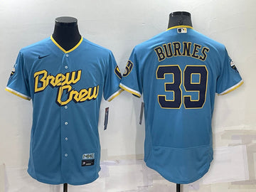 Corbin Burnes Milwaukee Brewers blue City Connect jersey