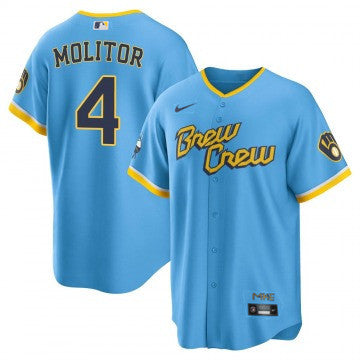 Paul Molitor Milwaukee Brewers blue City Connect jersey