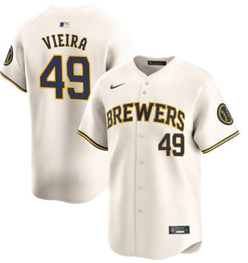 Thyago Vieira Milwaukee Brewers cream Limited jersey