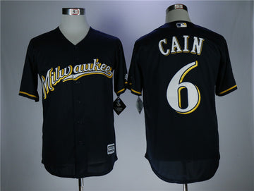 Lorenzo Cain Milwaukee Brewers navy jersey