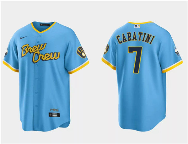 Victor Caratini Milwaukee Brewers blue City Connect jersey