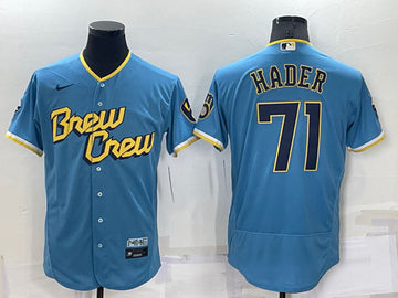 Josh Hader Milwaukee Brewers blue City Connect jersey