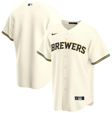 Custom Milwaukee Brewers cream jersey