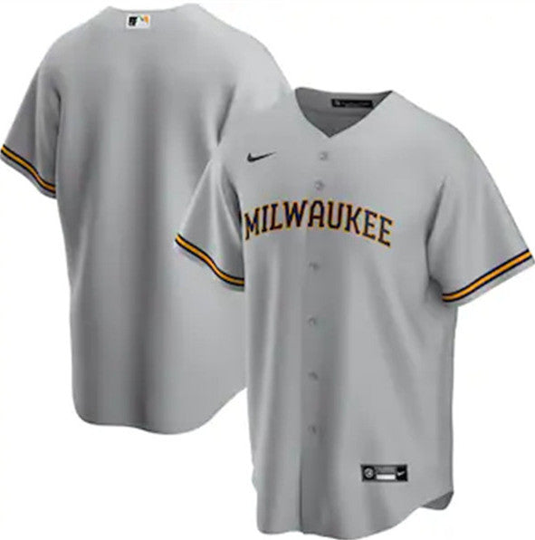 Custom Milwaukee Brewers grey jersey