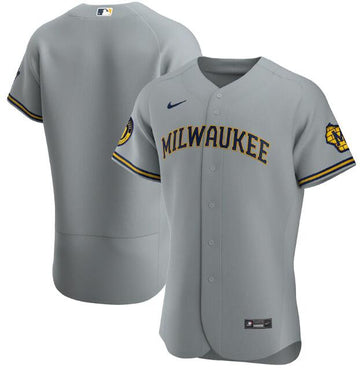 Custom Milwaukee Brewers grey jersey