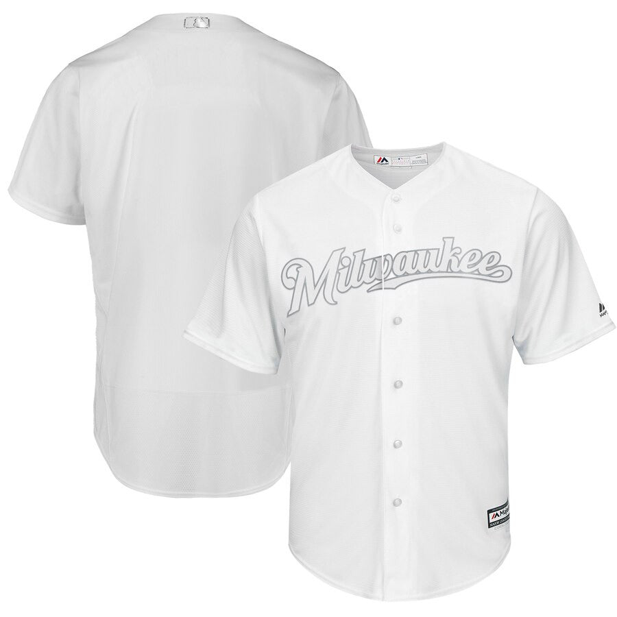 Majestic Milwaukee Brewers white jersey