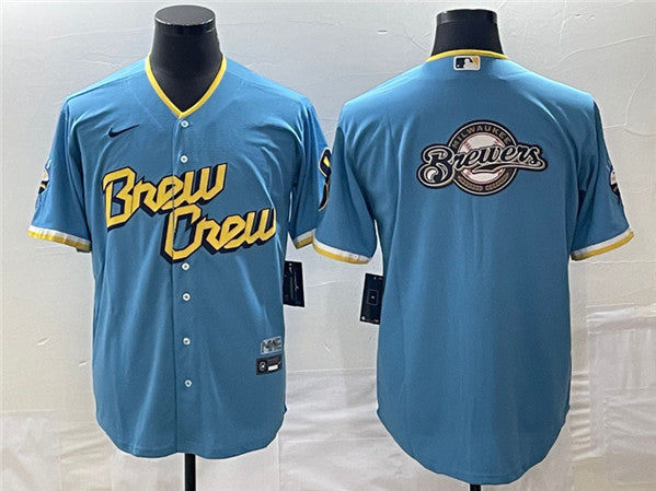 Milwaukee Brewers blue City Connect jersey