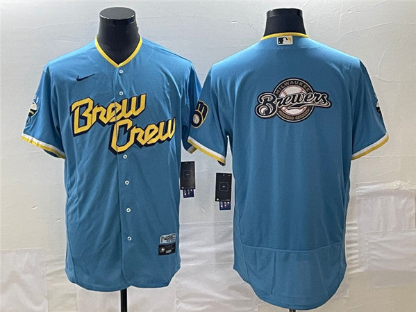 Milwaukee Brewers blue City Connect jersey