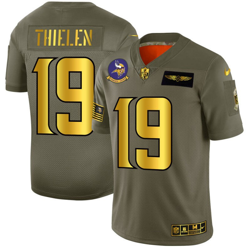 Adam Thielen Minnesota Vikings olive Salute To Service jersey