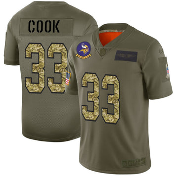 Dalvin Cook Minnesota Vikings olive Salute To Service jersey