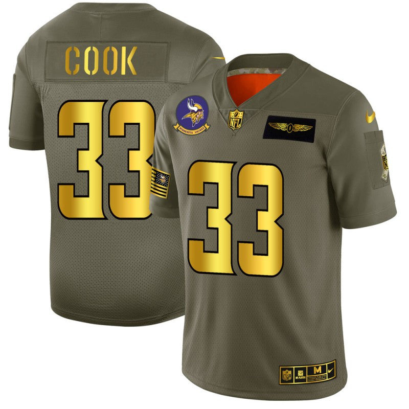 Dalvin Cook Minnesota Vikings olive Salute To Service jersey