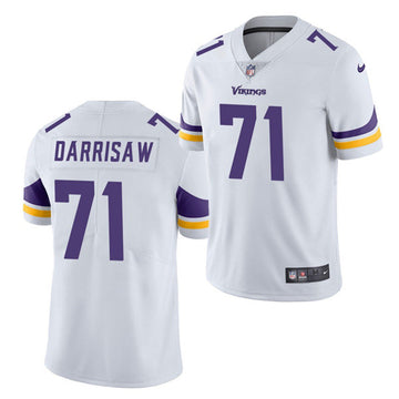 Christian Darrisaw Minnesota Vikings white Vapor jersey