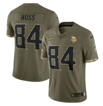 Randy Moss Minnesota Vikings olive Salute To Service jersey