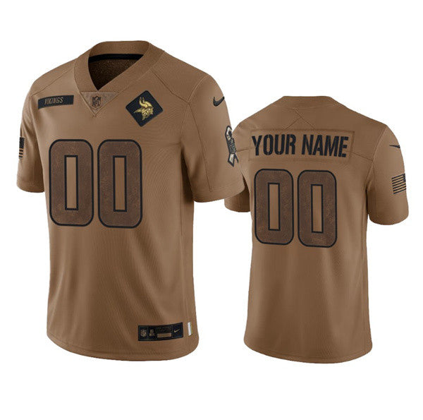 Custom Minnesota Vikings brown Limited jersey
