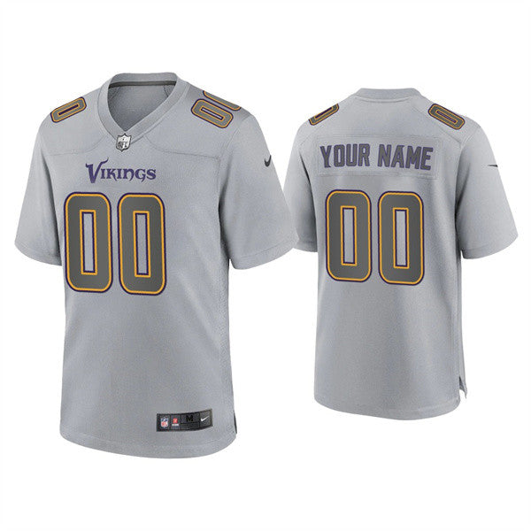 Custom Minnesota Vikings gray Game jersey