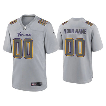 Custom Minnesota Vikings gray Game jersey