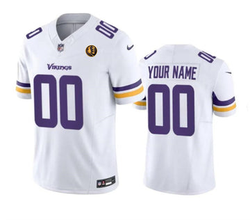 Custom Minnesota Vikings white Vapor jersey