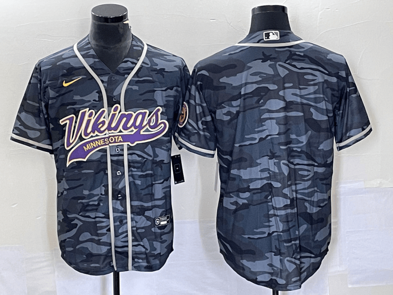 Blank Gray Minnesota Vikings camo Camo jersey