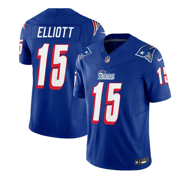 Ezekiel Elliott New England Patriots blue Limited jersey