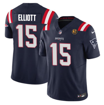 Ezekiel Elliott New England Patriots navy Vapor jersey