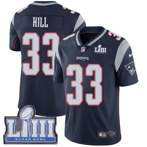 Jeremy Hill New England Patriots navy Vapor jersey