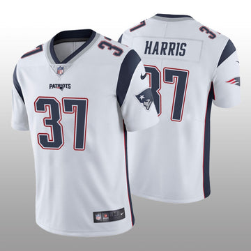 Damien Harris New England Patriots white Vapor jersey