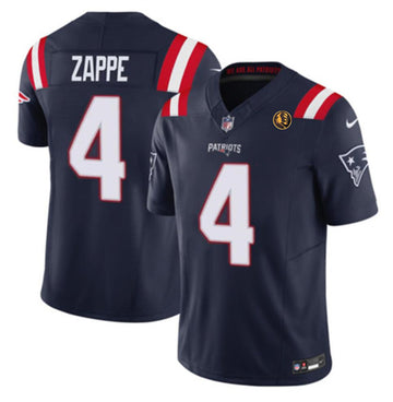 Bailey Zappe New England Patriots navy Vapor jersey