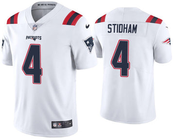Jarrett Stidham New England Patriots white Vapor jersey