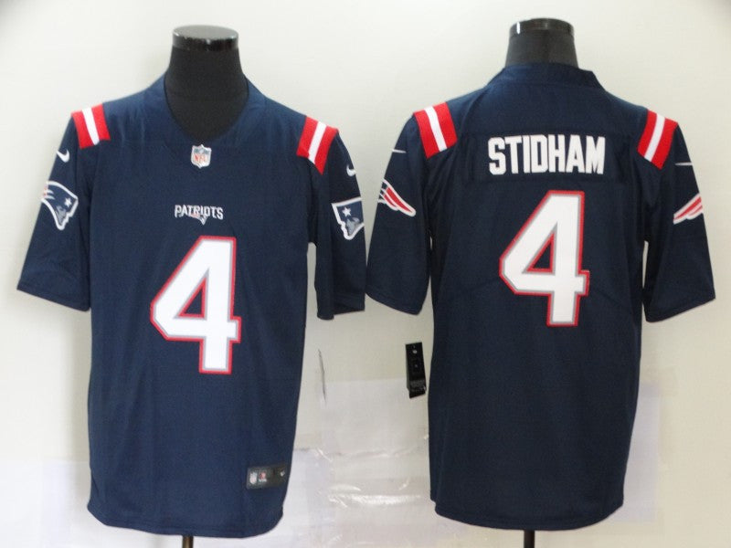 Jarrett Stidham New England Patriots navy Vapor jersey