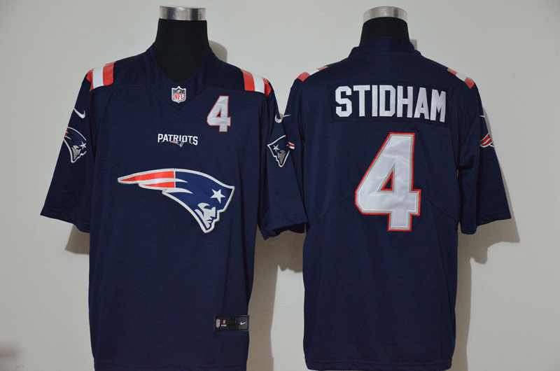 Jarrett Stidham New England Patriots navy Vapor jersey
