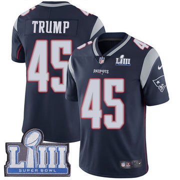 Donald Trump New England Patriots navy Vapor jersey