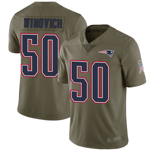 Chase Winovich New England Patriots olive Salute To Service jersey