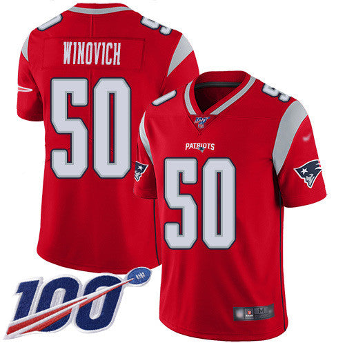Chase Winovich New England Patriots red Inverted Legend jersey