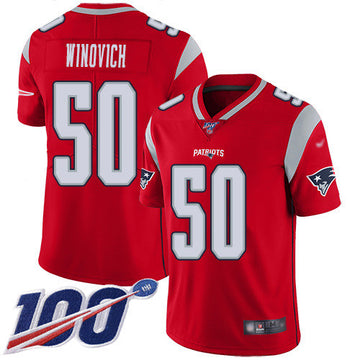 Chase Winovich New England Patriots red Inverted Legend jersey
