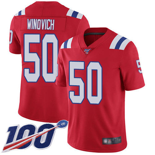 Chase Winovich New England Patriots red Vapor jersey