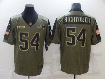 Tedy Bruschi New England Patriots olive Salute To Service jersey