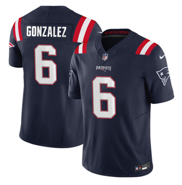Christian Gonzalez New England Patriots navy Limited jersey