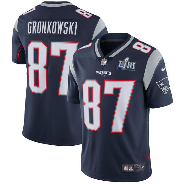 Rob Gronkowski New England Patriots navy Vapor jersey