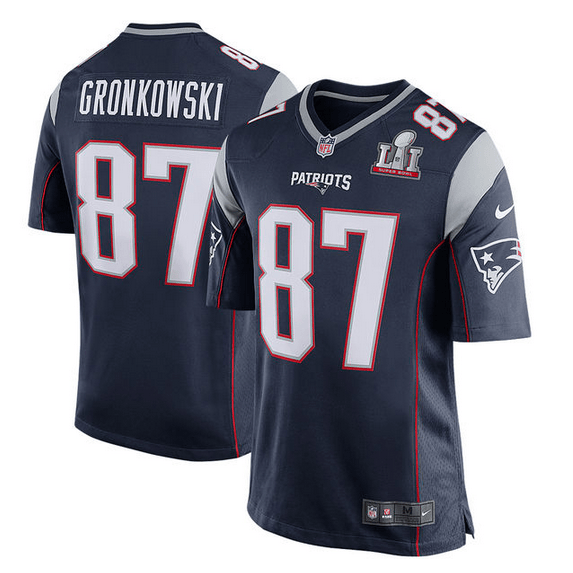 Rob Gronkowski New England Patriots navy Game jersey