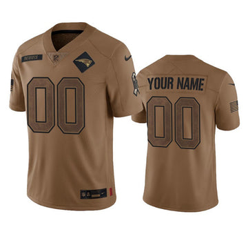 Custom New England Patriots brown Limited jersey