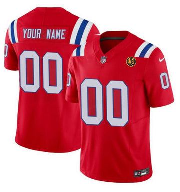 Custom New England Patriots red Vapor jersey