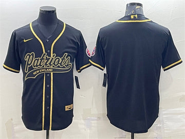 Blank Black New England Patriots gold jersey
