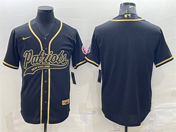 Blank Black New England Patriots gold jersey