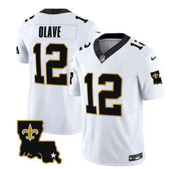 Chris Olave New Orleans Saints white Vapor jersey