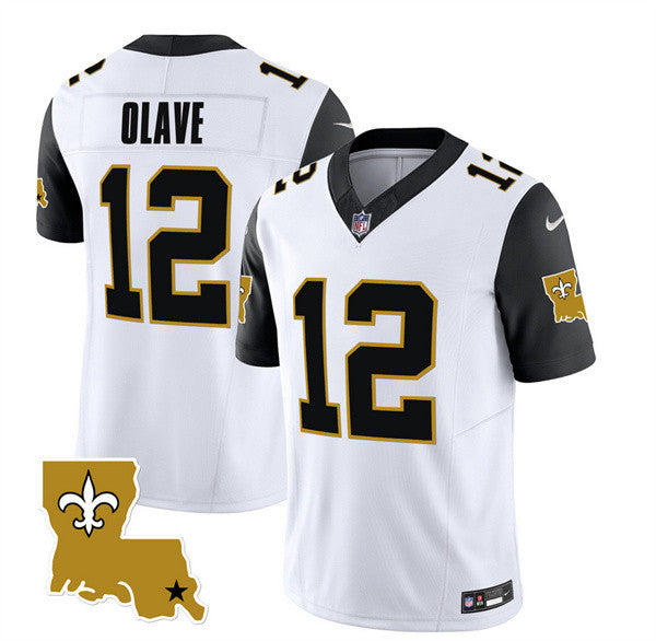 Chris Olave New Orleans Saints white Vapor jersey