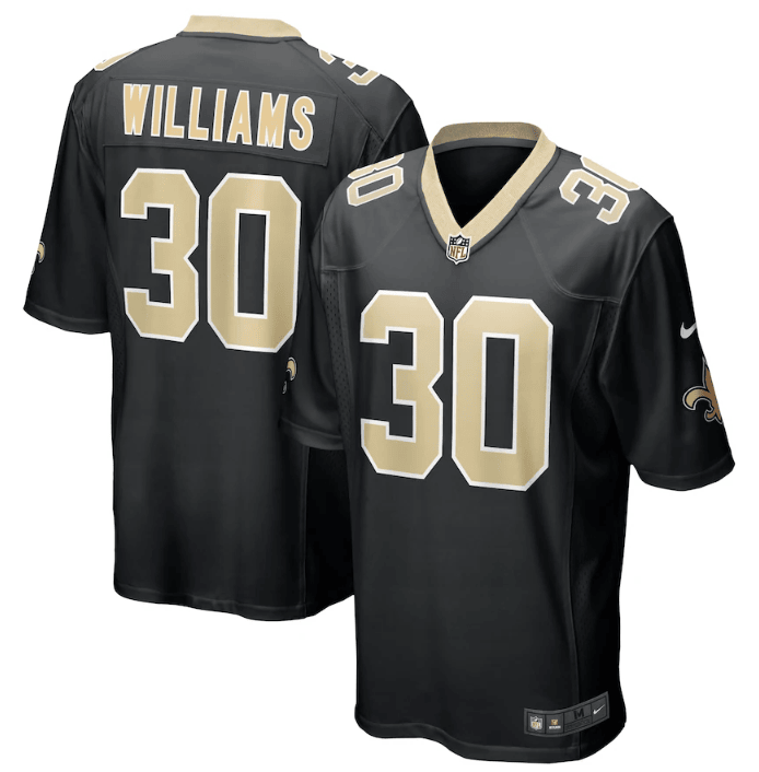 Jamaal Williams New Orleans Saints black Game jersey