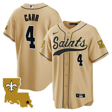 Derek Carr New Orleans Saints gold jersey