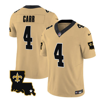 Derek Carr New Orleans Saints gold Vapor jersey