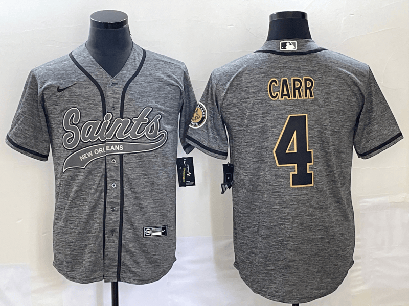 Derek Carr New Orleans Saints grey jersey