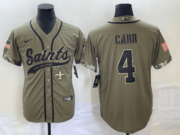 Derek Carr New Orleans Saints olive Salute To Service jersey